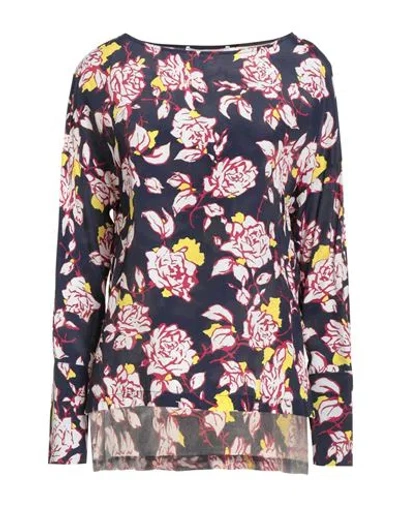 Liviana Conti Woman Top Navy Size 4 Acetate, Silk