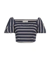 Liviana Conti Woman Top Navy Size 8 Cotton, Polyamide, Elastane In Navy