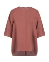 Liviana Conti Woman Top Rust Size 4 Viscose, Linen
