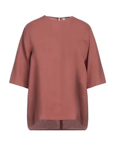 Liviana Conti Woman Top Rust Size 4 Viscose, Linen In Red