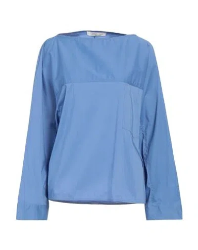 Liviana Conti Woman Top Sky Blue Size 10 Cotton, Polyamide, Elastane In Blue