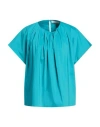 Liviana Conti Woman Top Turquoise Size 6 Cotton, Polyamide, Elastane In Blue