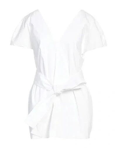 Liviana Conti Woman Top White Size 8 Cotton, Polyamide, Elastane