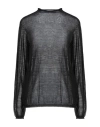 Liviana Conti Woman Turtleneck Black Size 8 Wool, Silk