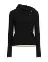 Liviana Conti Woman Turtleneck Black Size L Cashmere, Polyamide In Black