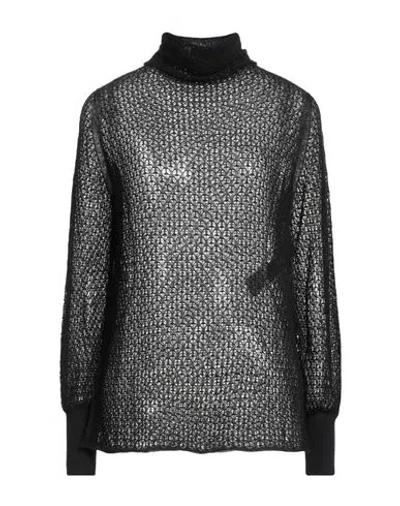 Liviana Conti Woman Turtleneck Black Size M Wool, Silk