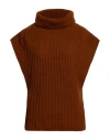 Liviana Conti Woman Turtleneck Brown Size 6 Virgin Wool, Cashmere In Brown