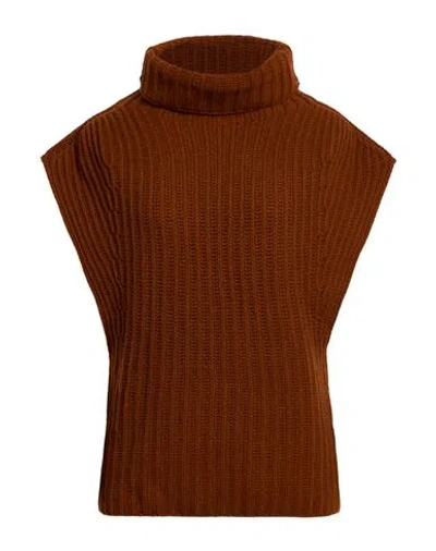 Liviana Conti Woman Turtleneck Brown Size 6 Virgin Wool, Cashmere