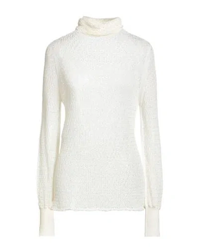 Liviana Conti Woman Turtleneck Ivory Size M Wool, Silk In White