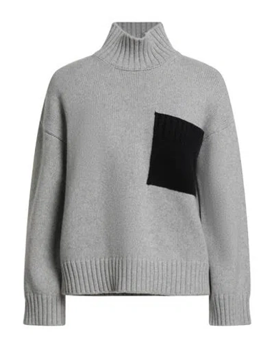 Liviana Conti Woman Turtleneck Light Grey Size L Cashmere, Polyamide, Wool In Gray