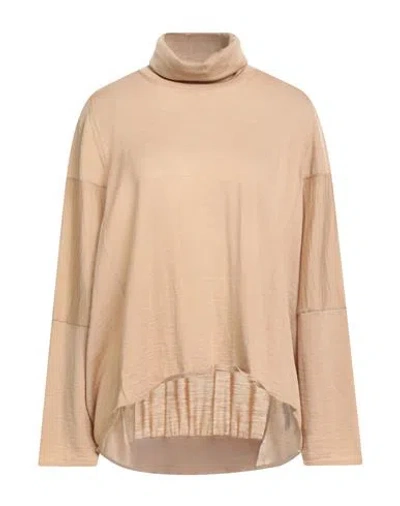 Liviana Conti Woman Turtleneck Sand Size S Virgin Wool In Nude