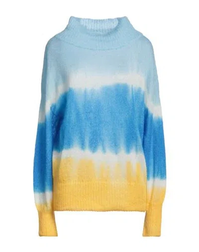Liviana Conti Woman Turtleneck Sky Blue Size 6 Mohair Wool, Polyamide, Wool