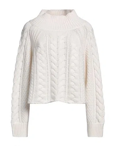 Liviana Conti Woman Turtleneck White Size 12 Virgin Wool