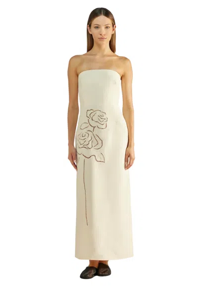 Liviana Conti Women's Dress  Perforated Roses In Off White