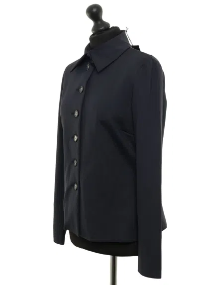 Pre-owned Liviana Conti Women's Jacket 38 (it 44) Blue Dark Short Light Single Row