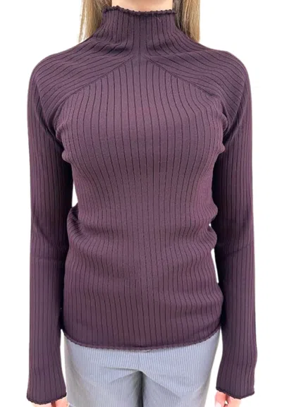 Liviana Conti Women's Leisure  A Ribbed Turtleneck In Burgundy