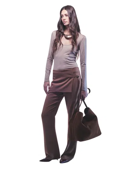 Liviana Conti Women's Pant  Effect Skirt In Brown