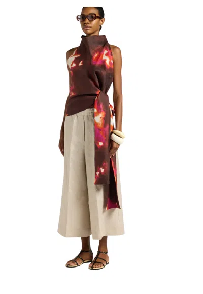 Liviana Conti Women's Top  With Knot In Burgundy