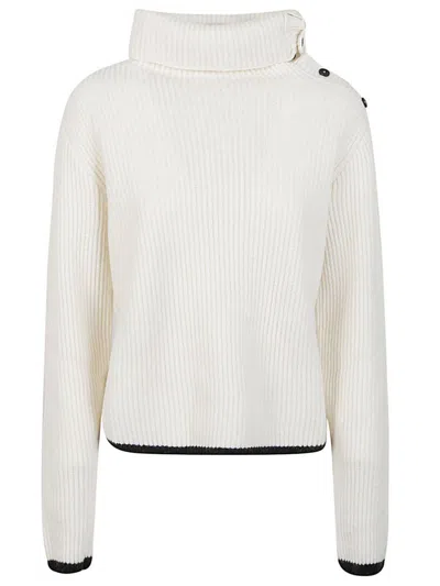 Liviana Conti Wool Blend Turtleneck Sweater In White