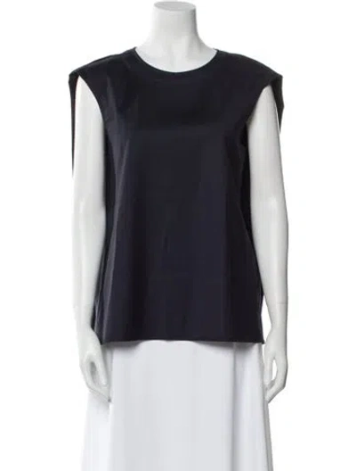 Pre-owned Liviana Conti Wool Scoop Neck Top W/ Tags In Blue