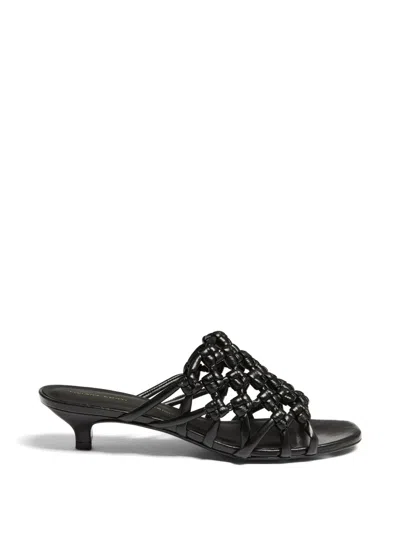 Liviana Conti Woven Kitten-heel Sandals In Black