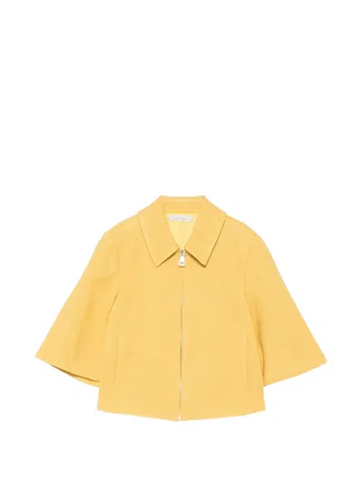Liviana Conti Zip-up Flared-sleeve Jacket In Yellow