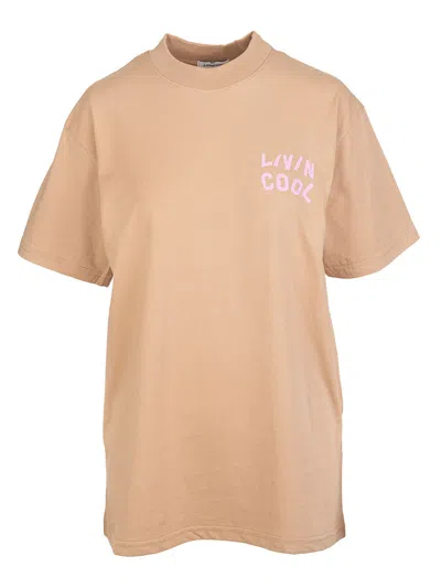 Livin Cool Tee Artwork In Brown
