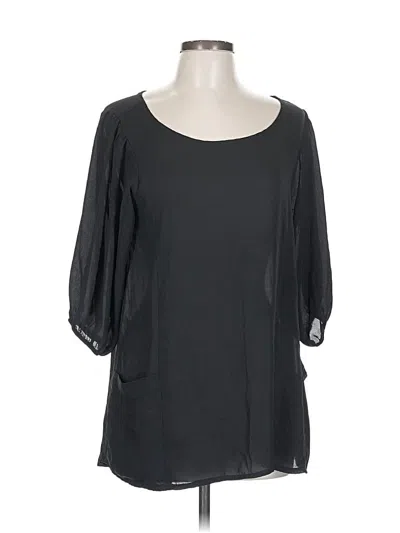 Pre-owned Living Doll 3/4 Sleeve Blouse In Black