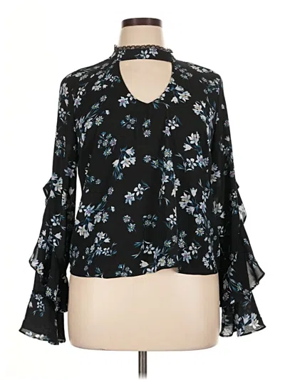Pre-owned Living Doll 3/4 Sleeve Blouse In Black
