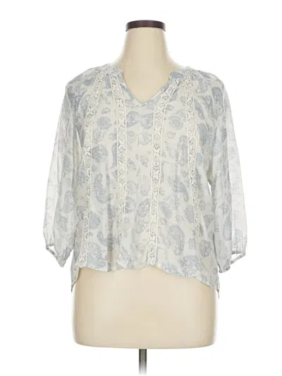 Pre-owned Living Doll 3/4 Sleeve Blouse In Silver