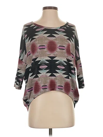 Pre-owned Living Doll 3/4 Sleeve Top Burgundy Boatneck Tops