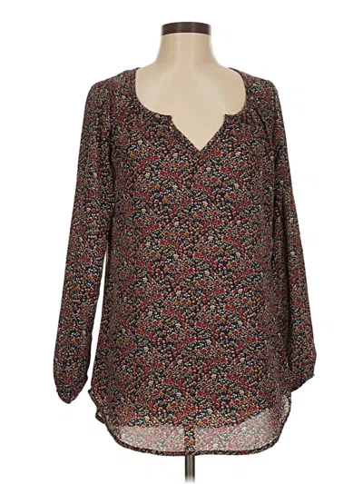 Pre-owned Living Doll Long Sleeve Blouse In Brown
