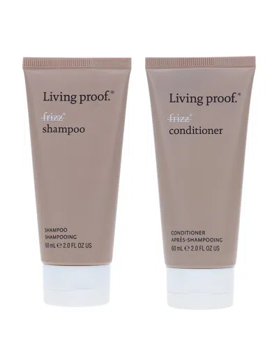 Living Proof 2 Pack 2oz No Frizz Shampoo & No Frizz Conditioner In Transparent