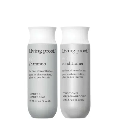 Living Proof Full Shampoo And Conditioner Travel Size Bundle For Volume, Bounce And Shine In Transparent