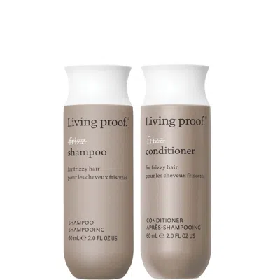 Living Proof No Frizz Shampoo And Conditioner Travel Size Bundle For Frizz Control, Smoothness And Shine In Transparent