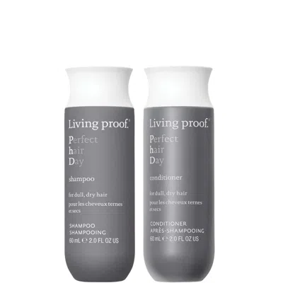 Living Proof Perfect Hair Day Shampoo And Conditioner Travel Size Bundle For Hydration, Softness And Shine In Transparent