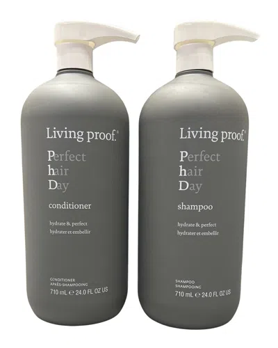 Living Proof Unisex 24oz Perfect Hair Day Shampoo & Conditioner Liter Duo In White