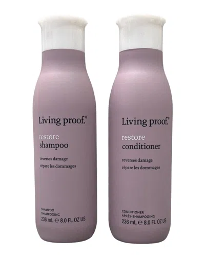 Living Proof Unisex 8oz Restore Shampoo & Conditioner Duo In White
