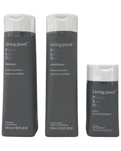 Living Proof Unisex Perfect Hair Day Shampoo Trio In White