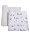 Living Textiles Baby Boys And Girls 2-pack Tractor Ride Collection Jersey Swaddle In Multicolor
