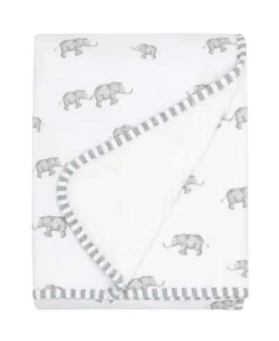 Living Textiles Baby Boys And Girls Elephant Heritage Collection Jersey Sherpa Blanket In Multicolor