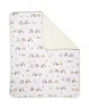 Living Textiles Baby Boys And Girls Tractor Ride Collection Jersey Sherpa Stroller Blanket In Multicolor