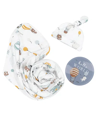Living Textiles Baby Boys Hello World Gift Set, 3 Piece In Multicolor