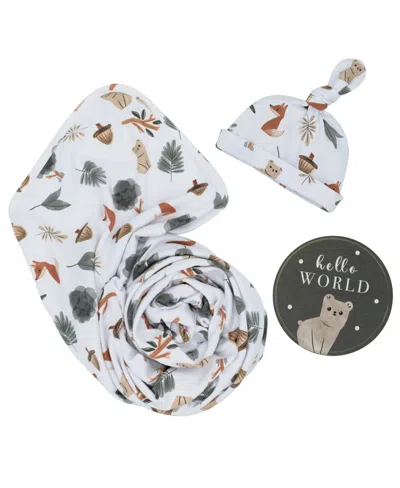 Living Textiles Baby Boys Or Baby Girls Hello World Gift Set, 3 Piece In Multicolor