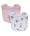 Living Textiles Baby Girls 2-pack Mushroom House Collection Bib In Multicolor