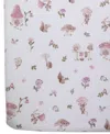 Living Textiles Baby Girls Mushroom House Collection Crib Sheet In Multicolor