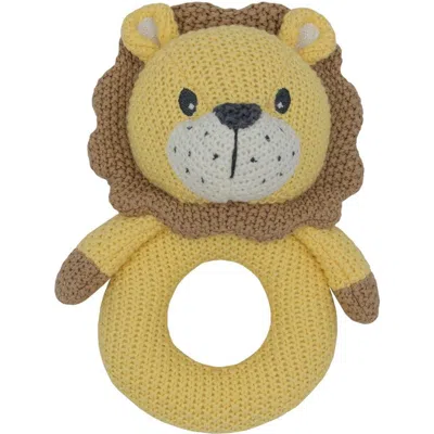 Living Textiles Whimsical Knit Rattle In Yellow