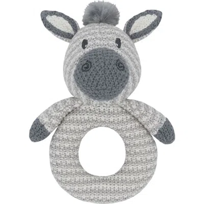 Living Textiles Whimsical Knit Rattle In Gray