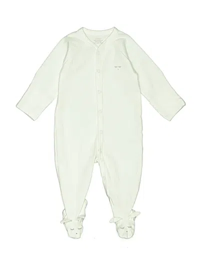 Pre-owned Livly Babies' Long Sleeve Onesie In White