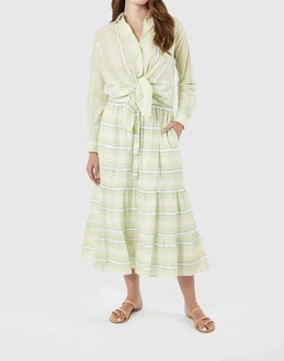 Livro Boyfriend Long Sleeve Shirt In Monaco Stripes In Multi